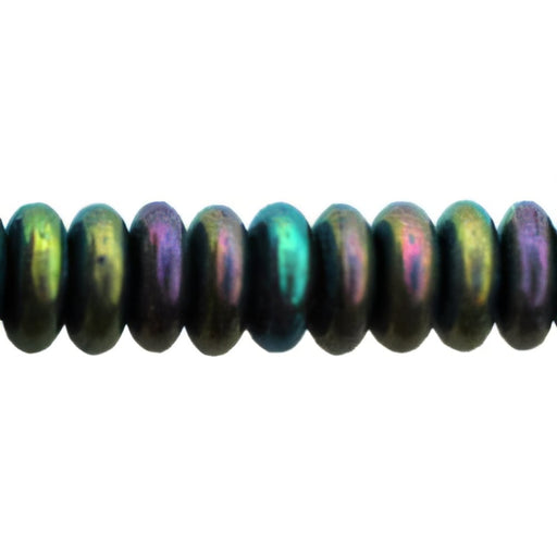 Czech Rondelle 6mm Iris - Green (50pcs)
