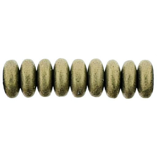 Czech Rondelle 6mm Metallic Suede - Gold (50pcs)