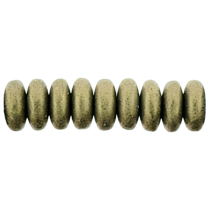 Czech Rondelle 6mm Metallic Suede - Gold (50pcs)