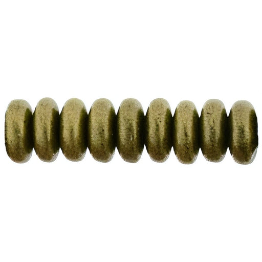 Czech Rondelle 6mm Metallic Suede - Antique Gold (50pcs)