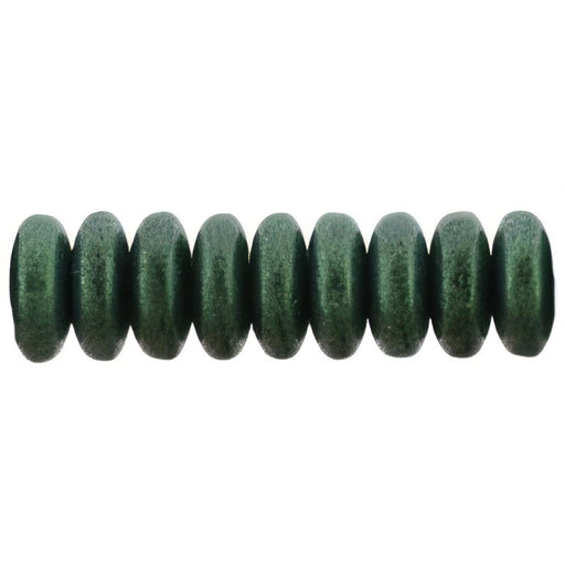 Czech Rondelle 6mm Chrome - Emerald Green (50pcs)