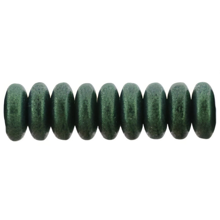 Czech Rondelle 6mm Chrome - Emerald Green (50pcs)