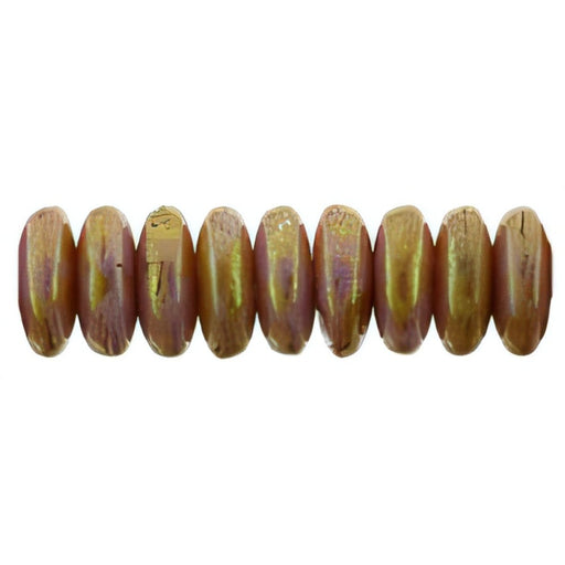 Czech Rondelle 6mm Luster - Opaque Rose/Gold Topaz (50pcs)