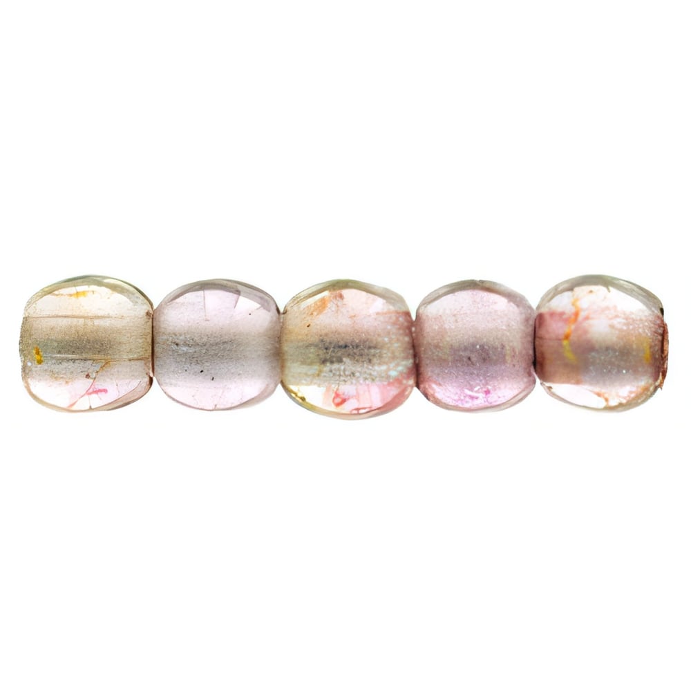 Czech Round Beads 2mm Luster - Transparent Topaz/Pink