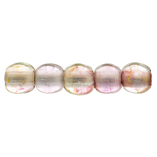 Czech Round Beads 2mm Luster - Transparent Topaz/Pink