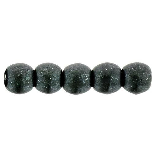 Czech Round Beads 2mm Metallic Suede - Dk Forest