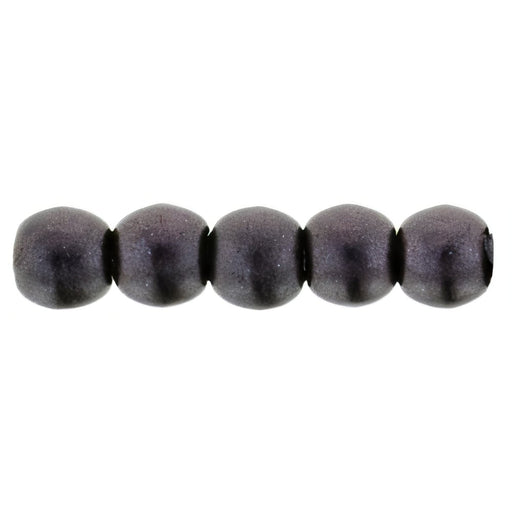 Czech Round Beads 2mm Metallic Suede - Dk Plum