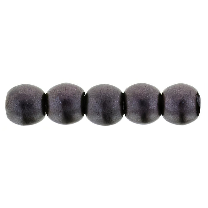 Czech Round Beads 2mm Metallic Suede - Dk Plum