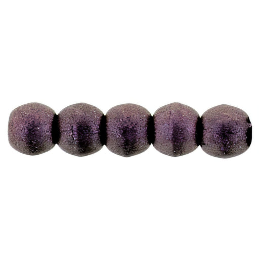 Czech Round Beads 2mm Metallic Suede - Pink