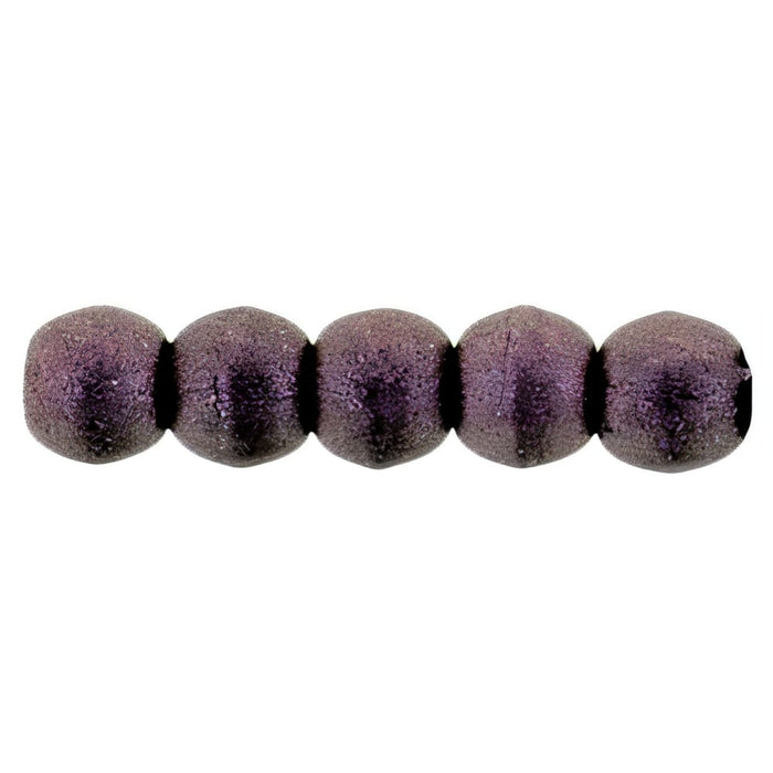 Czech Round Beads 2mm Metallic Suede - Pink