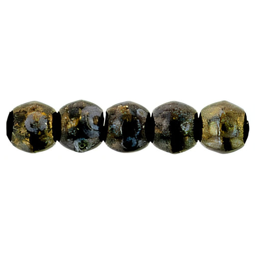 Czech Round Beads 2mm Jet - Bronze Picasso
