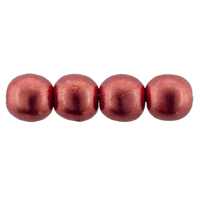Czech Round Beads 3mm ColorTrends: Sueded Gold Samba Red