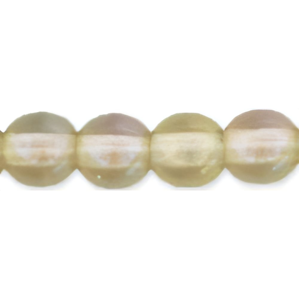 Czech Round Beads 4mm Luster Iris - Lt Smoky Topaz
