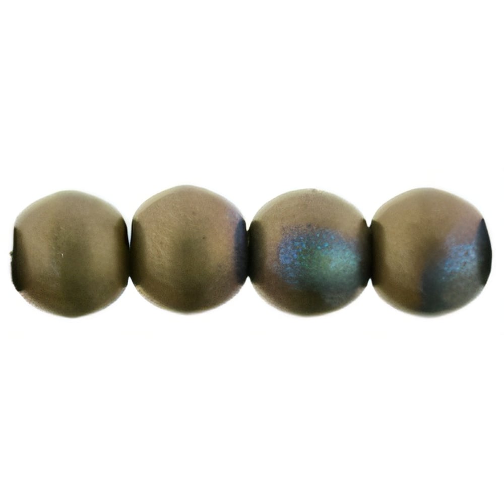 Czech Round Beads 4mm Matte - Oxidized Bronze Clay