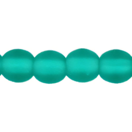 Czech Round Beads 4mm Matte - Emerald