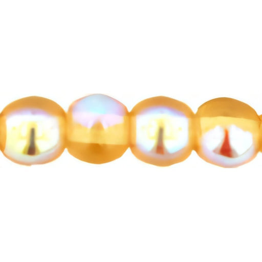 Czech Round Beads 4mm Med Topaz AB