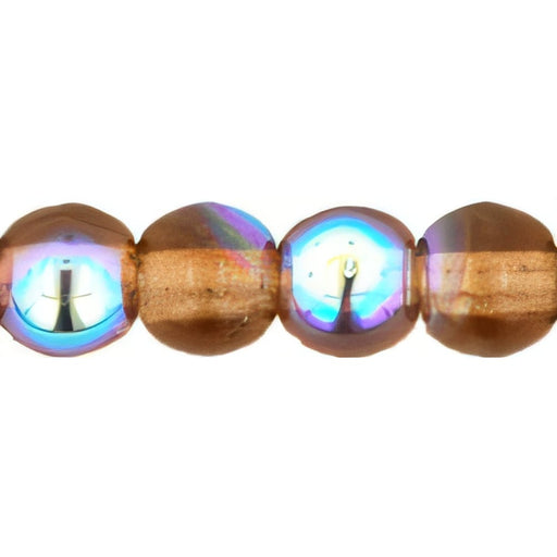Czech Round Beads 4mm Smoky Topaz AB (100pcs)