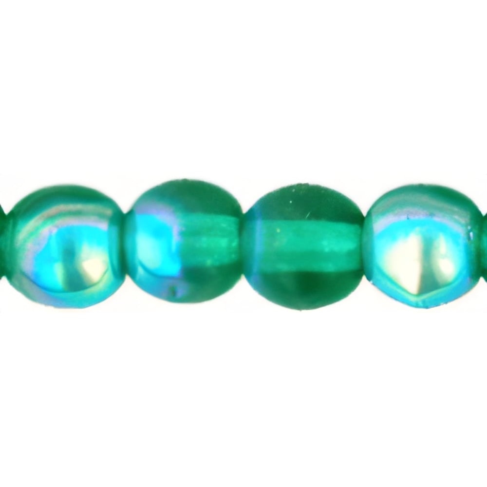 Czech Round Beads 4mm Emerald AB