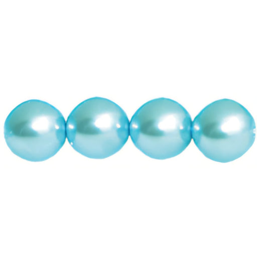 Czech Pearl Coat - Round 6mm Pearl - Aqua (75pcs)