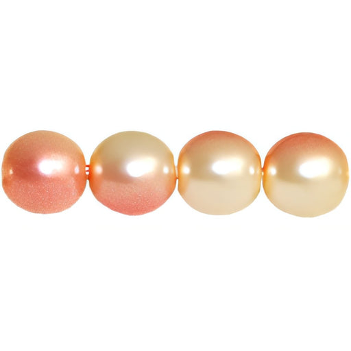 Czech Pearl Coat - Round 6mm Dual Pearl - Pink/Creme (75pcs)
