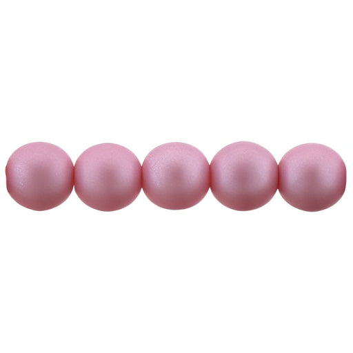 Czech Glass Pearls 6mm Matte - Flamingo (25pcs)