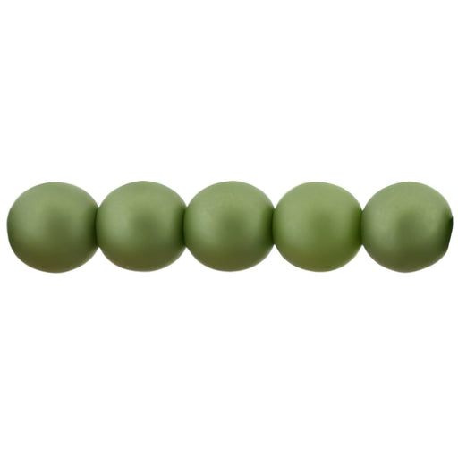 Czech Glass Pearls 6mm Matte - Olive (25pcs)