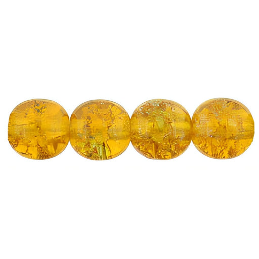 Czech Round Crackle Beads 6mm Topaz/Green (50pcs)
