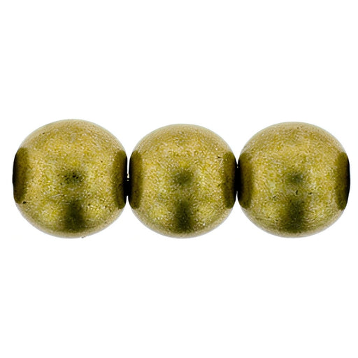 Czech Round Beads 8mm ColorTrends: Saturated Metallic Golden Lime (25pcs)