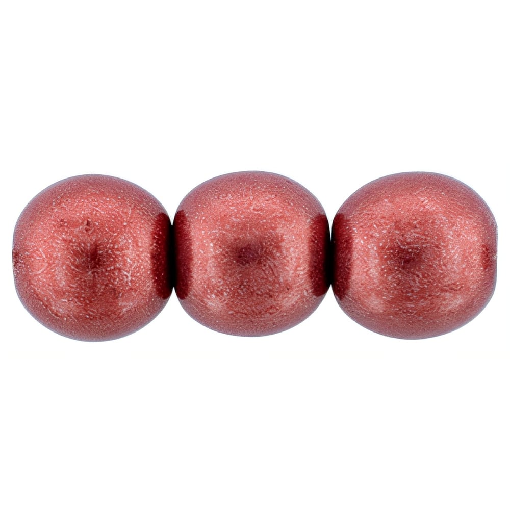 Czech Round Beads 8mm ColorTrends: Saturated Metallic Valiant Poppy (25pcs)