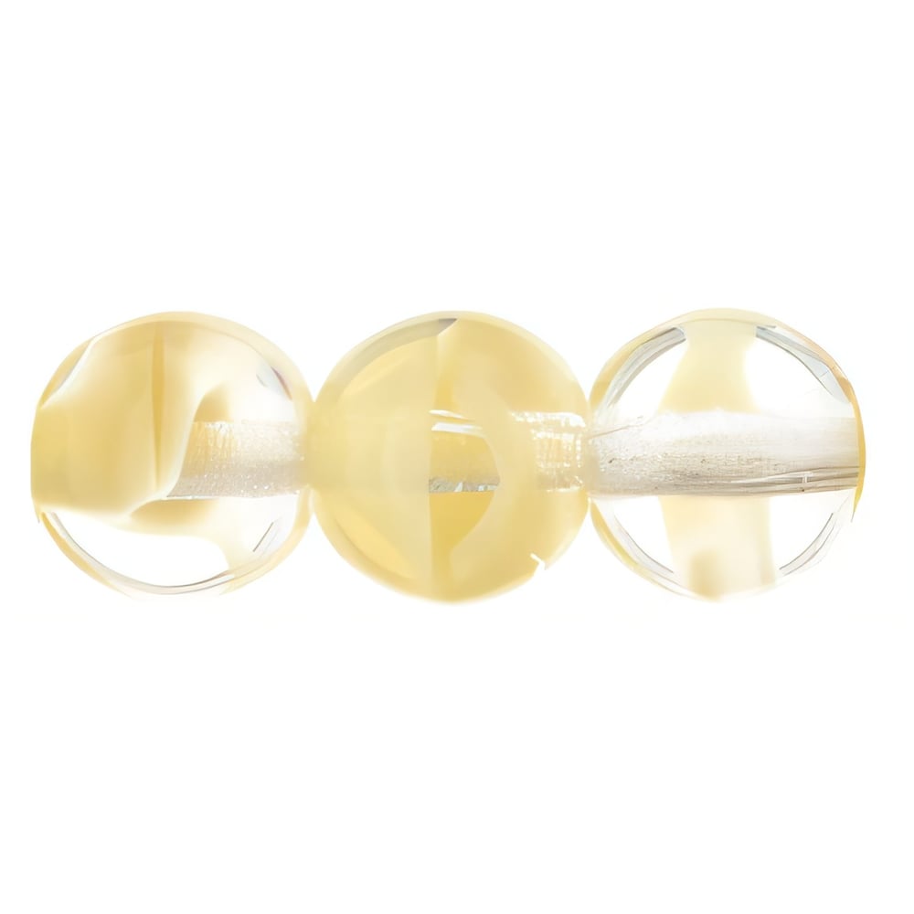 Czech Round Beads 8mm Crystal/Beige (25pcs)