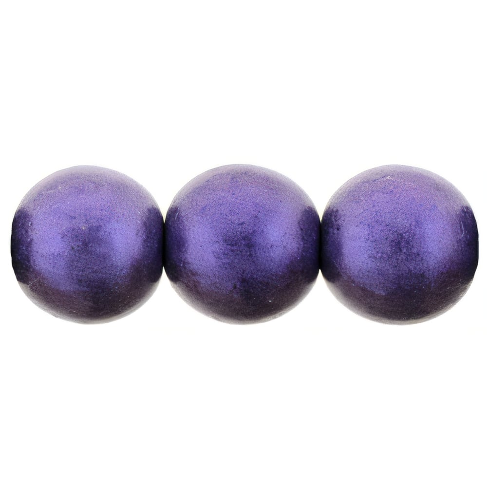 Czech Round Beads 8mm Metallic Suede - Purple (25pcs)