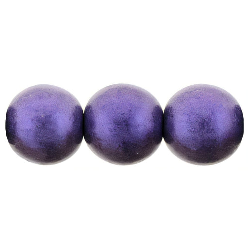 Czech Round Beads 8mm Metallic Suede - Purple (25pcs)