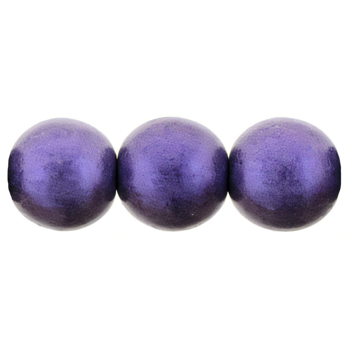 Czech Round Beads 8mm Metallic Suede - Purple (25pcs)