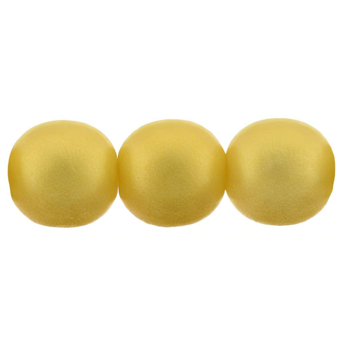 Czech Round Beads 8mm Sueded Gold Lamé (25pcs)