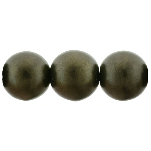Czech Round Beads 8mm Metallic Suede - Dk Green (25pcs)