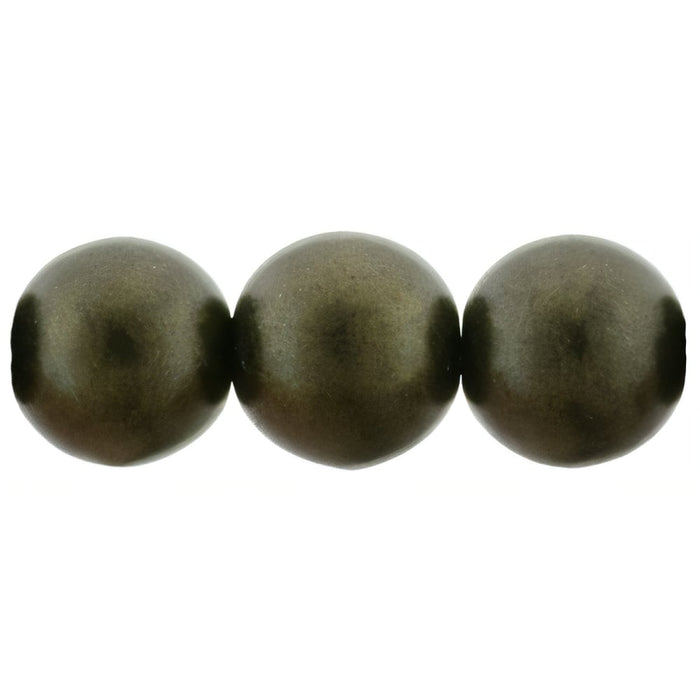 Czech Round Beads 8mm Metallic Suede - Dk Green (25pcs)