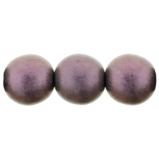 Czech Round Beads 8mm Metallic Suede - Pink (25pcs)
