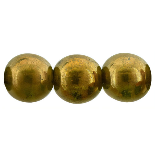 Czech Round Beads 8mm Patina - Olivine (25pcs)