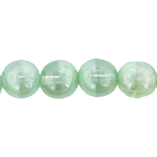 Czech Round Beads 8mm Glow in the Dark - Luster - Transparent Prairie Green