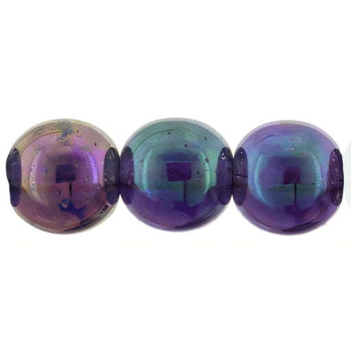 Czech Round Beads 8mm Luster Iris - Tanzanite (Irregular Finish)