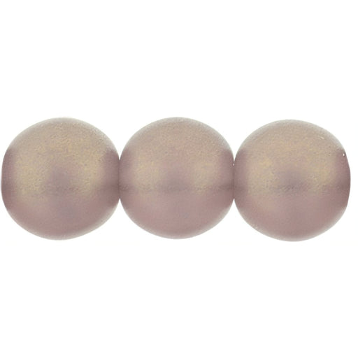 Czech Round Beads 8mm Sueded Gold Med Amethyst (25pcs)