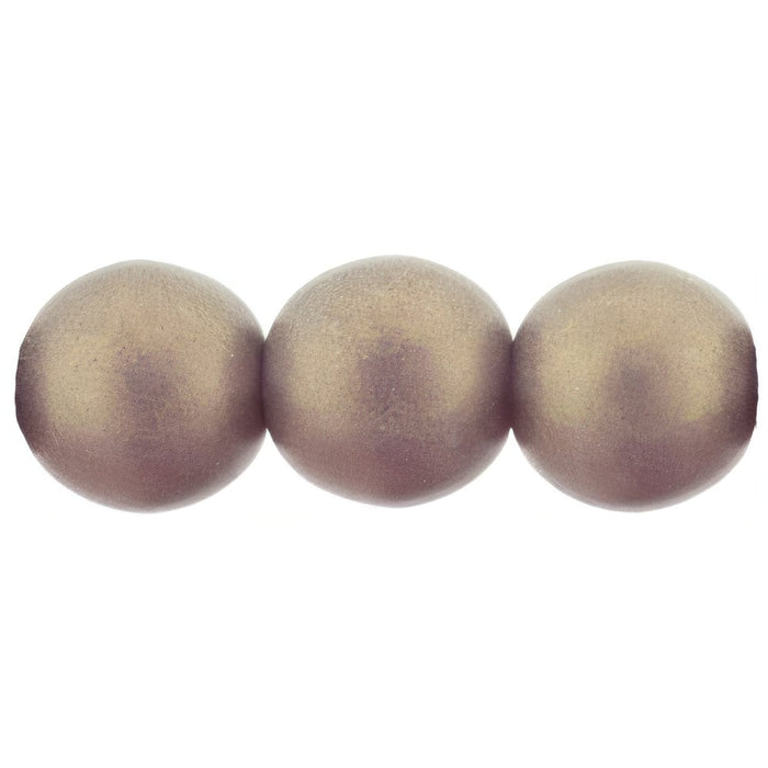 Czech Round Beads 8mm Sueded Gold Amethyst (25pcs)