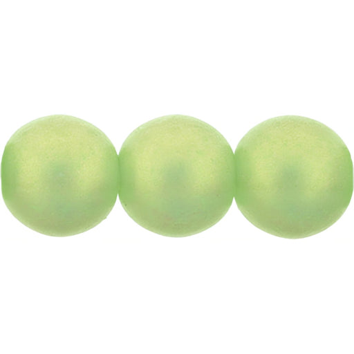 Czech Round Beads 8mm Sueded Gold Peridot (25pcs)