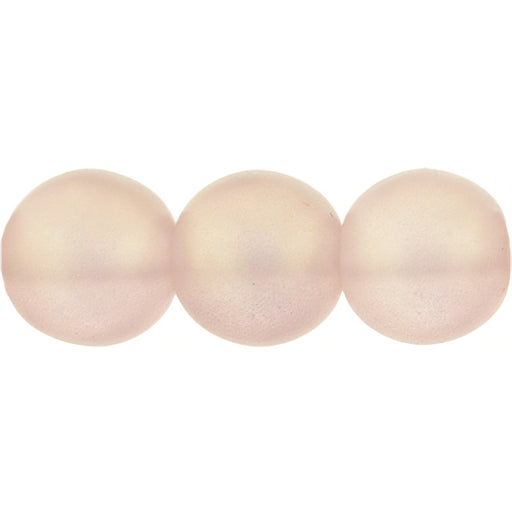Czech Round Beads 8mm Sueded Gold Rosaline (25pcs)