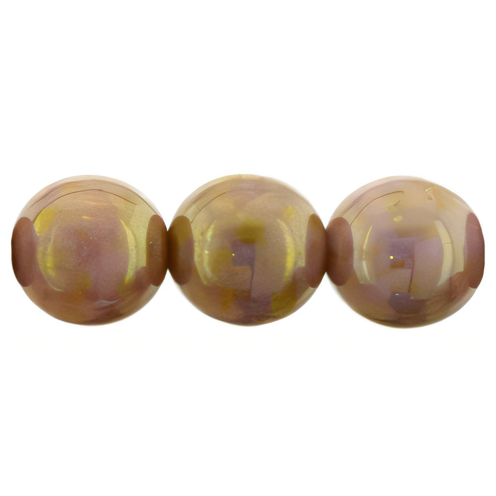 Czech Round Beads 8mm Luster - Opaque Rose/Gold Topaz (25pcs)