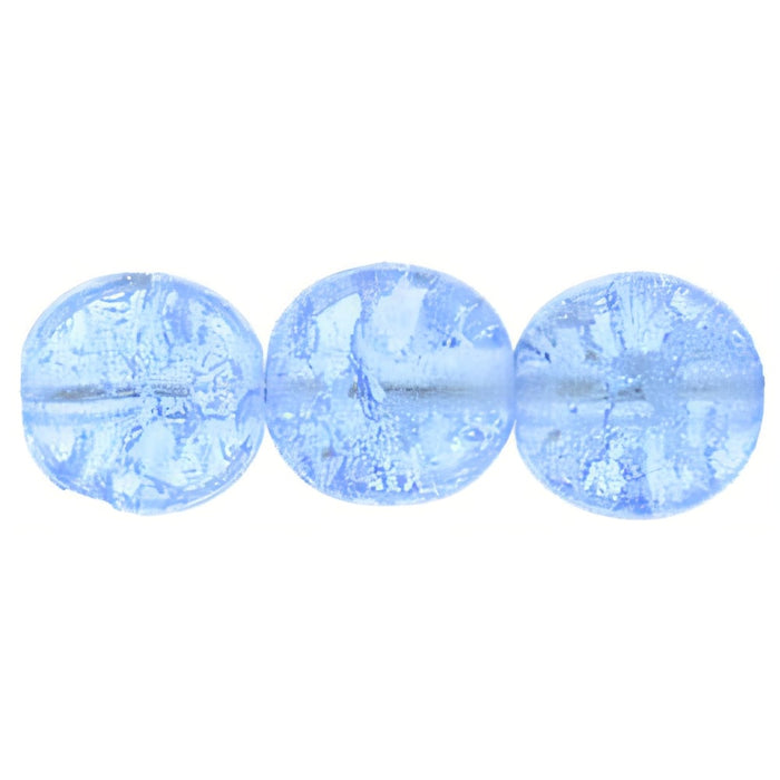 Czech Round Crackle Beads 8mm Lt Sapphire (25pcs)