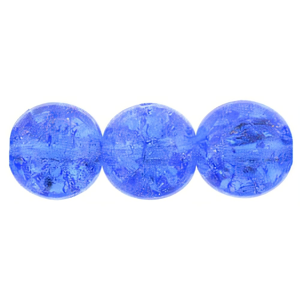 Czech Round Crackle Beads 8mm Sapphire (25pcs)