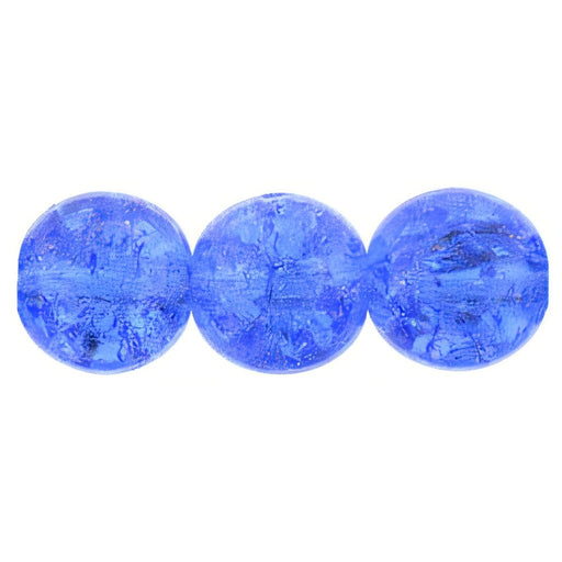 Czech Round Crackle Beads 8mm Sapphire (25pcs)