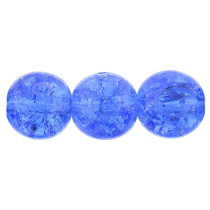 Czech Round Crackle Beads 8mm Sapphire (25pcs)