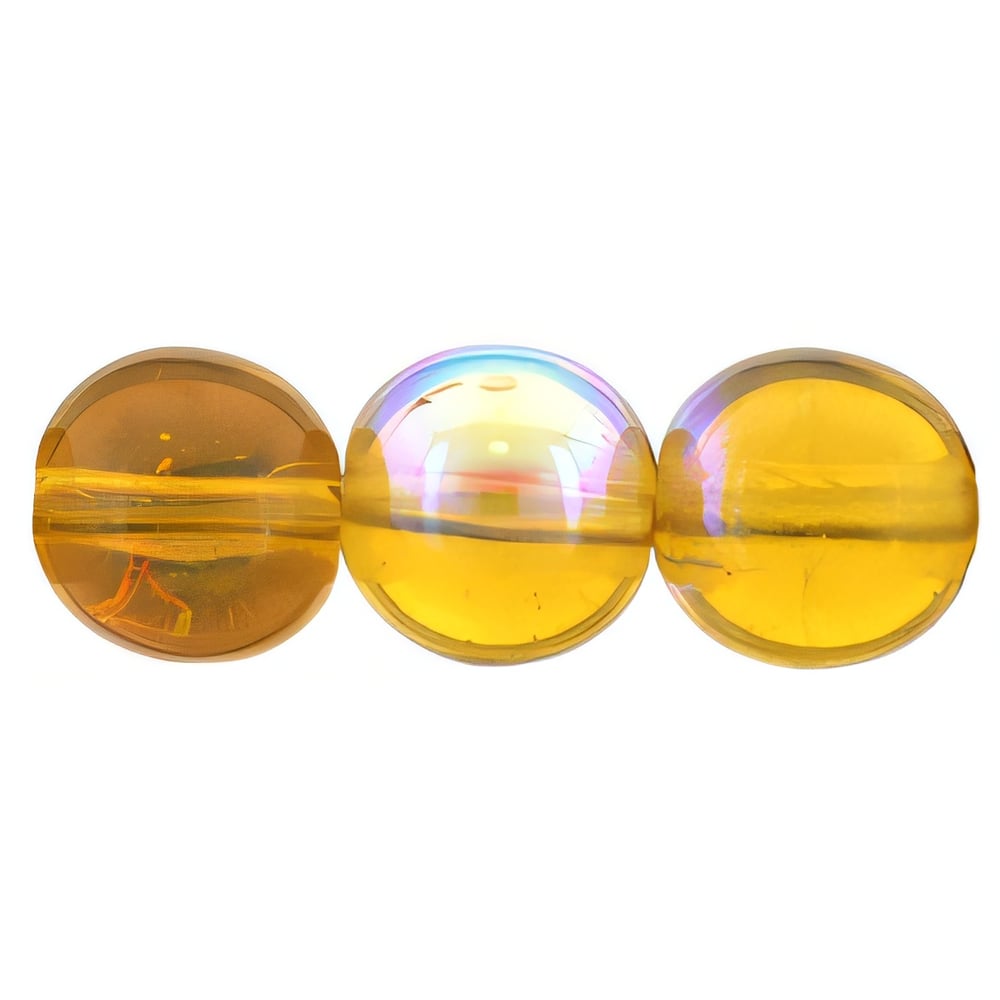 Czech Round Beads 8mm Med Topaz AB (25pcs)